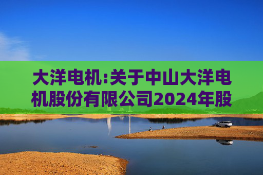 大洋电机:关于中山大洋电机股份有限公司2024年股票期权激励计划调整行权价格相关事项的法律意见书