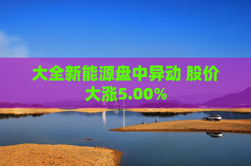 大全新能源盘中异动 股价大涨5.00%