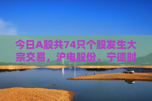 今日A股共74只个股发生大宗交易，沪电股份、宁德时代、金发科技成交额居前