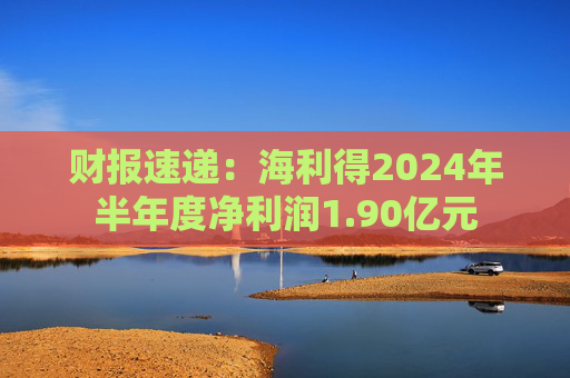 财报速递：海利得2024年半年度净利润1.90亿元